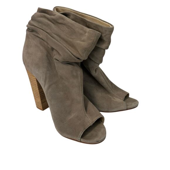 Chinese Laundry Laurel Slouchy Suede Peep Toe Booties8.5 Stone Gray - Picture 2 of 6